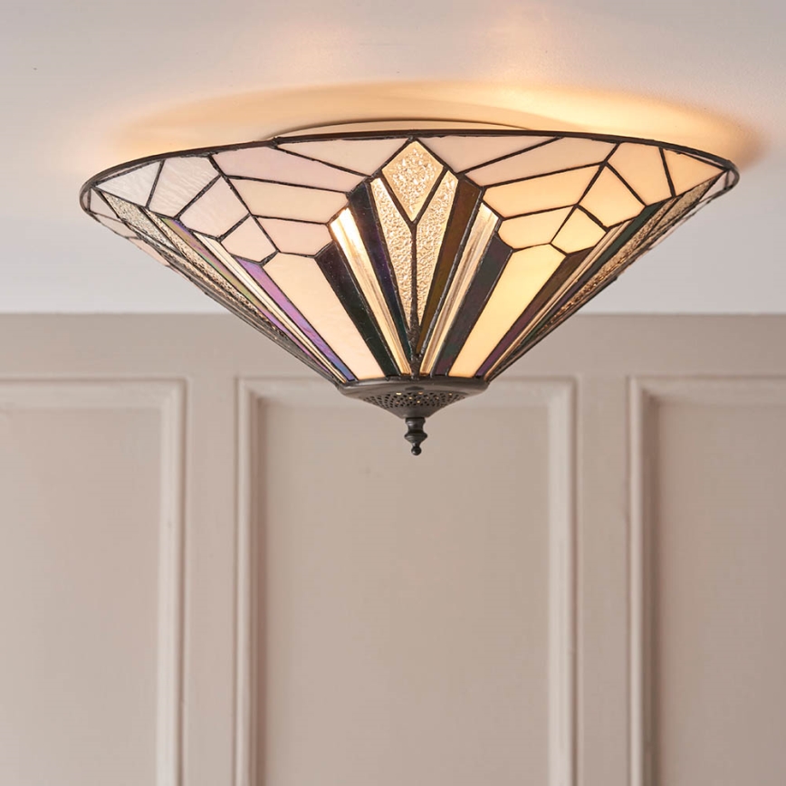 Endon 63935 - Plafonnier Tiffany ASTORIA 2xE27/60W/230V Ø 48 cm
