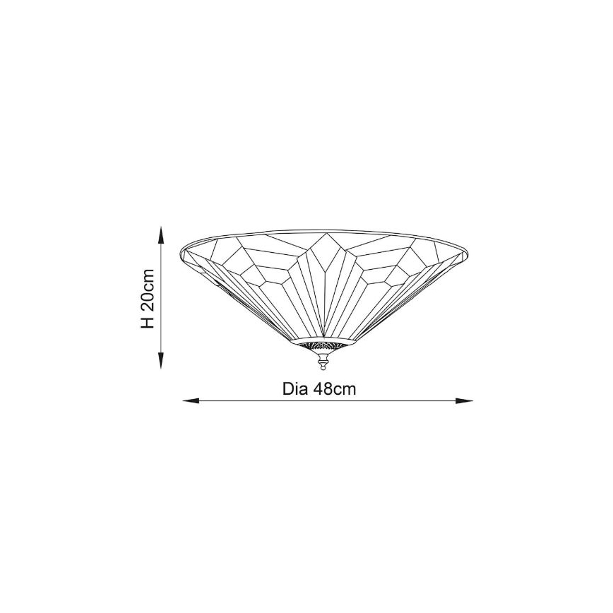 Endon 63935 - Tiffany plafondlamp ASTORIA 2xE27/60W/230V Ø 48 cm