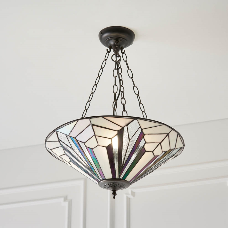 Endon 63936 - Kroonluchter aan ketting Tiffany ASTORIA 3xE27/60W/230V, Ø 48 cm