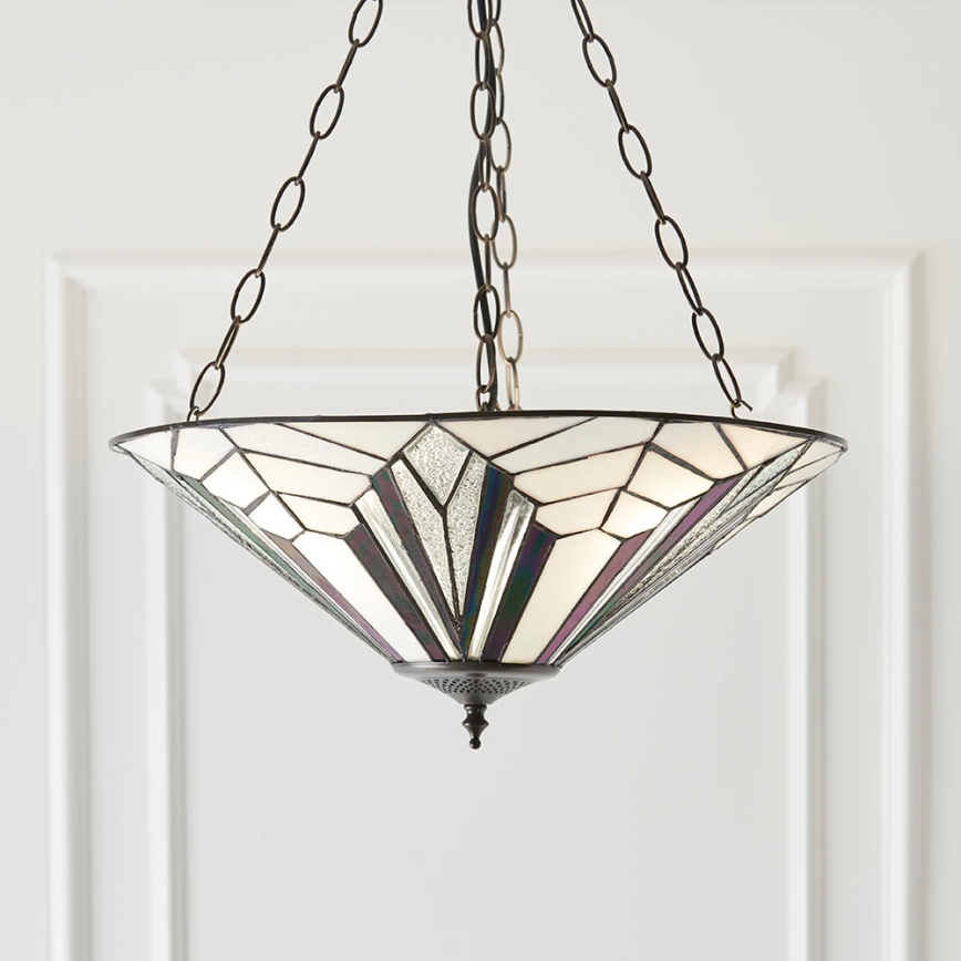 Endon 63936 - Kroonluchter aan ketting Tiffany ASTORIA 3xE27/60W/230V, Ø 48 cm