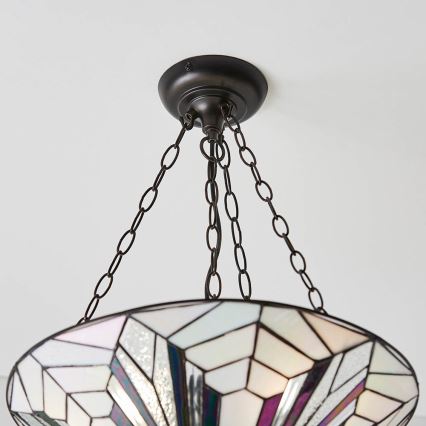 Endon 63936 - Kroonluchter aan ketting Tiffany ASTORIA 3xE27/60W/230V, Ø 48 cm