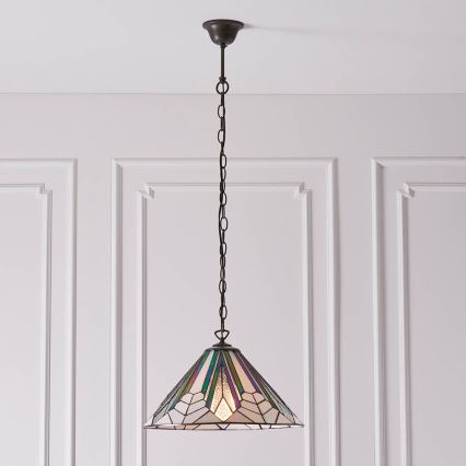 Endon 63937 - Suspension à chaîne Tiffany ASTORIA 1xE27/60W/230V Ø 40 cm