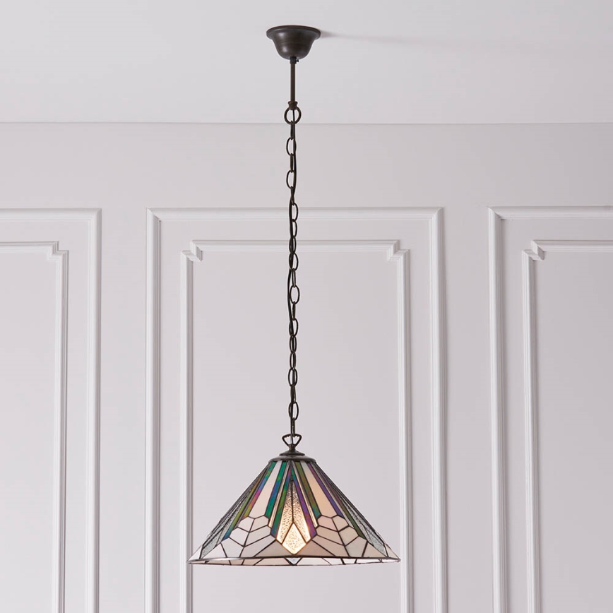 Endon 63937 - Suspension à chaîne Tiffany ASTORIA 1xE27/60W/230V Ø 40 cm