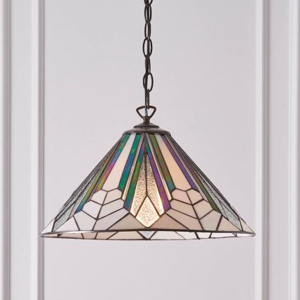 Endon 63937 - Suspension à chaîne Tiffany ASTORIA 1xE27/60W/230V Ø 40 cm