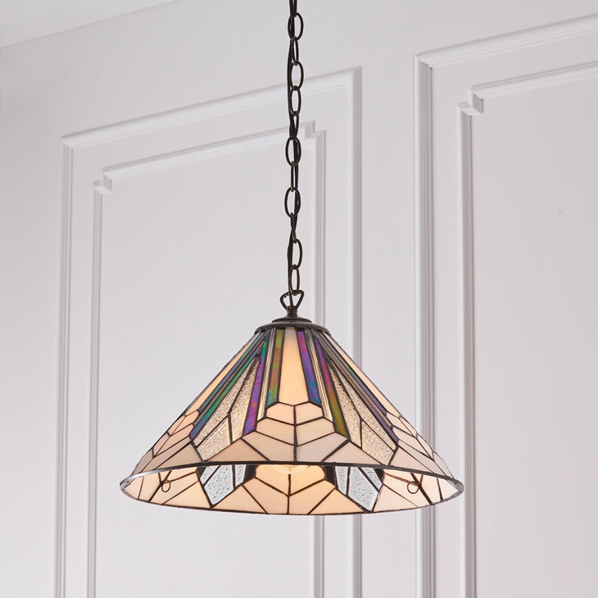 Endon 63937 - Suspension à chaîne Tiffany ASTORIA 1xE27/60W/230V Ø 40 cm