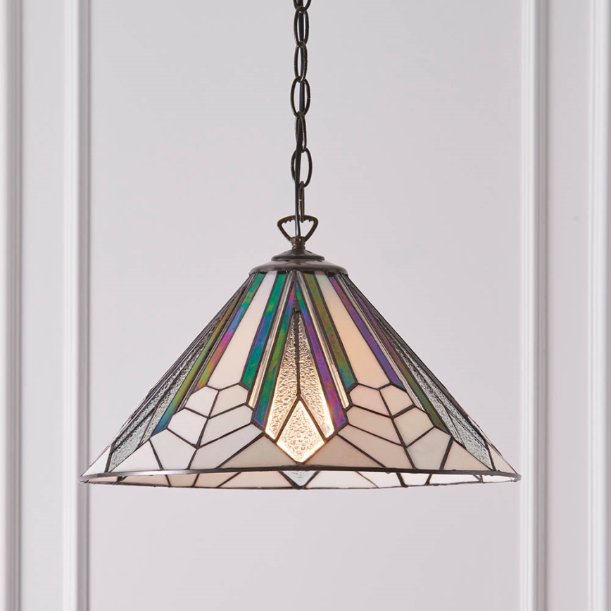 Endon 63937 - Tiffany hanglamp aan ketting ASTORIA, 1x E27/60W/230V, Ø 40 cm