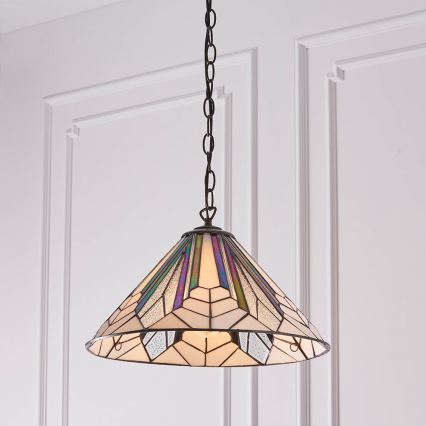 Endon 63937 - Tiffany hanglamp aan ketting ASTORIA, 1x E27/60W/230V, Ø 40 cm