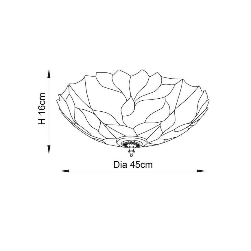 Endon 63960 - Plafonnier Tiffany BOTANICA 2xE27/60W/230V Ø 45 cm
