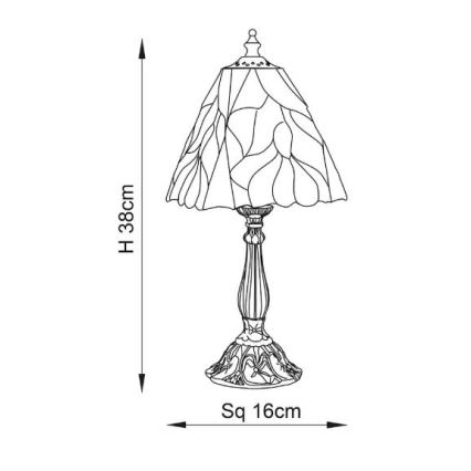 Endon 63963 - Tafellamp Tiffany BOTANICA 1xE14/40W/230V Ø 16 cm