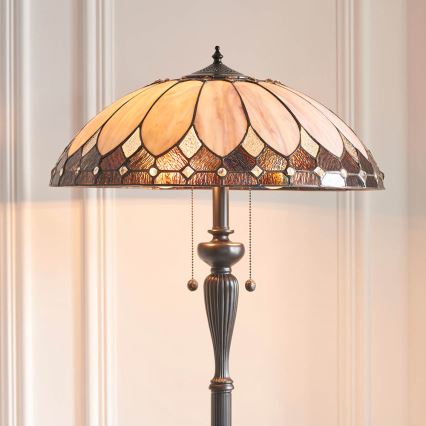 Endon 63972 - Lampadaire Tiffany BROOKLYN 2xE27/60W/230V Ø 50 cm