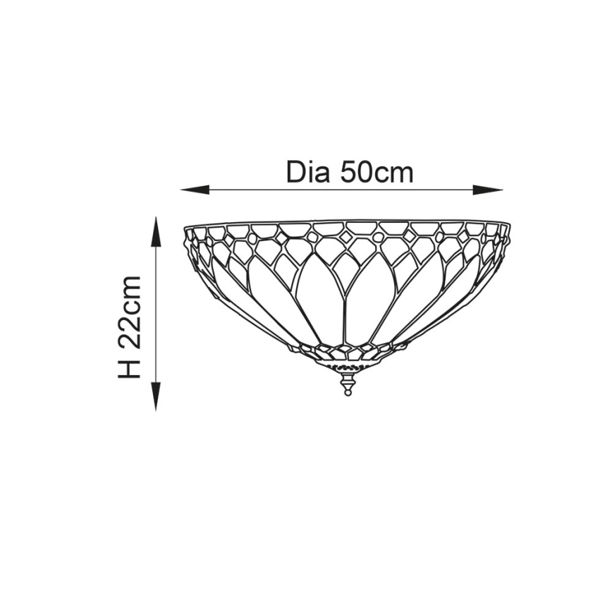 Endon 63973 - Plafondlamp BROOKLYN 2xE14/60W/230V diameter 50 cm