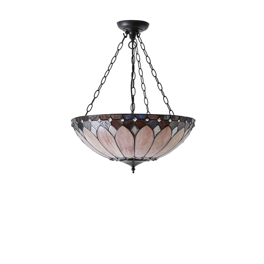 Endon 63976 - Lustre sur chaîne Tiffany BROOKLYN 3xE27/60W/230V Ø 50 cm