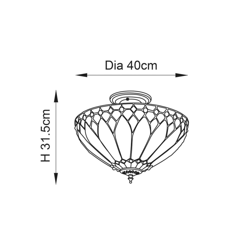 Endon 63978 - Plafonnier BROOKLYN 3xE27/60W/230V d. 40 cm