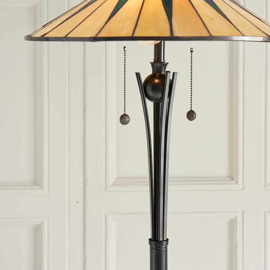 Endon 64041 - Lampadaire Tiffany DARK STAR 2xE27/60W/230V Ø 49 cm