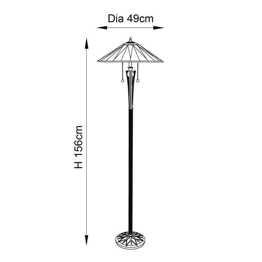 Endon 64041 - Lampadaire Tiffany DARK STAR 2xE27/60W/230V Ø 49 cm