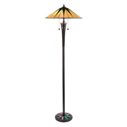 Endon 64041 - Vloerlamp Tiffany DARK STAR 2xE27/60W/230V Ø 49 cm