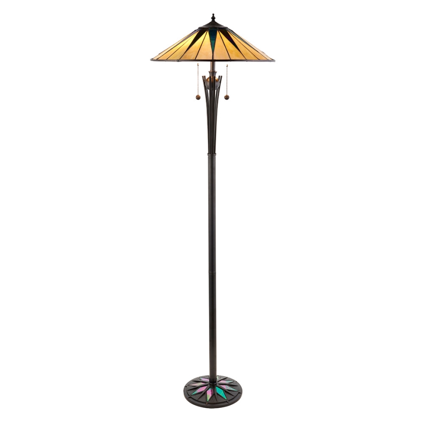 Endon 64041 - Vloerlamp Tiffany DARK STAR 2xE27/60W/230V Ø 49 cm