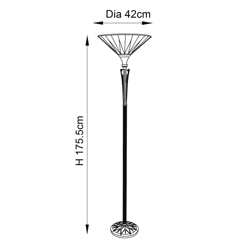 Endon 64042 - Lampadaire DARK STAR 1xE27/60W/230V d. 42 cm