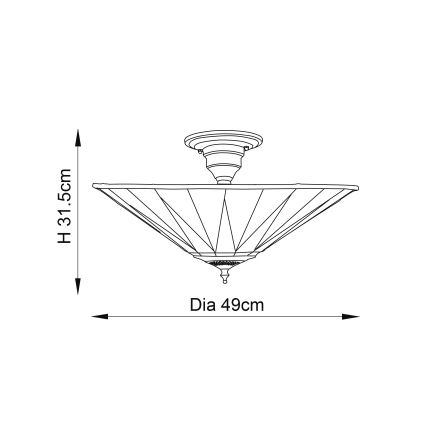 Endon 64043 - Opbouwkroonluchter Tiffany DARK STAR 3xE27/60W/230V, Ø 49 cm