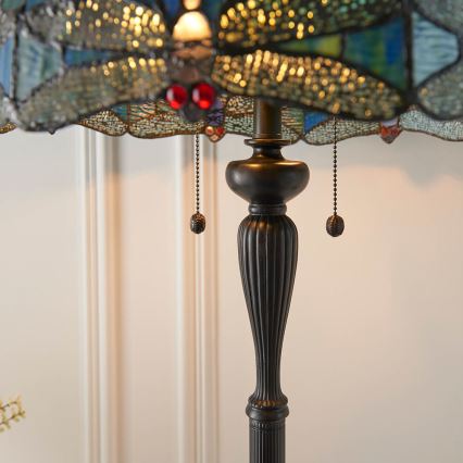 Endon 64069 - Lampadaire Tiffany DRAGONFLY 2xE27/60W/230V Ø 50 cm