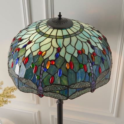 Endon 64069 - Vloerlamp Tiffany DRAGONFLY 2xE27/60W/230V Ø 50 cm