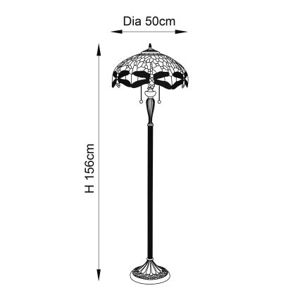 Endon 64070 - Lampadaire LIBELLULE 2xE27/60W/230V d. 50 cm