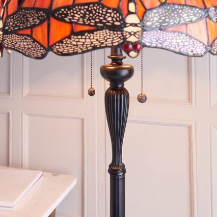 Endon 64070 - Tiffany vloerlamp DRAGONFLY 2xE27/60W/230V Ø 50 cm