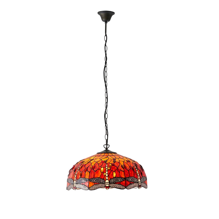 Endon 64082 - Lustre sur chaîne Tiffany DRAGONFLY 3xE27/60W/230V Ø 50 cm