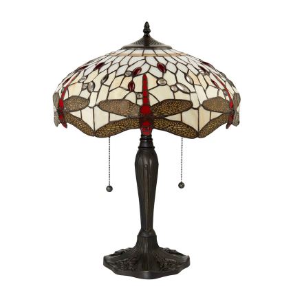 Endon 64085 - Lampe de table Tiffany DRAGONFLY 2xE27/60W/230V Ø 41 cm