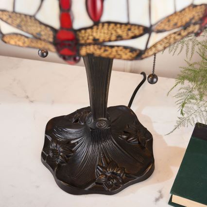 Endon 64086 - Tafellamp Tiffany DRAGONFLY 2xE27/60W/230V Ø 30 cm