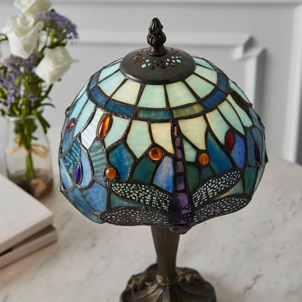 Endon 64088 - Tafellamp Tiffany DRAGONFLY 1xE14/7W/230V Ø 20 cm