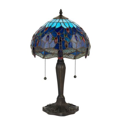 Endon 64090 - Lampe de table Tiffany DRAGONFLY 2xE27/60W/230V Ø 30 cm