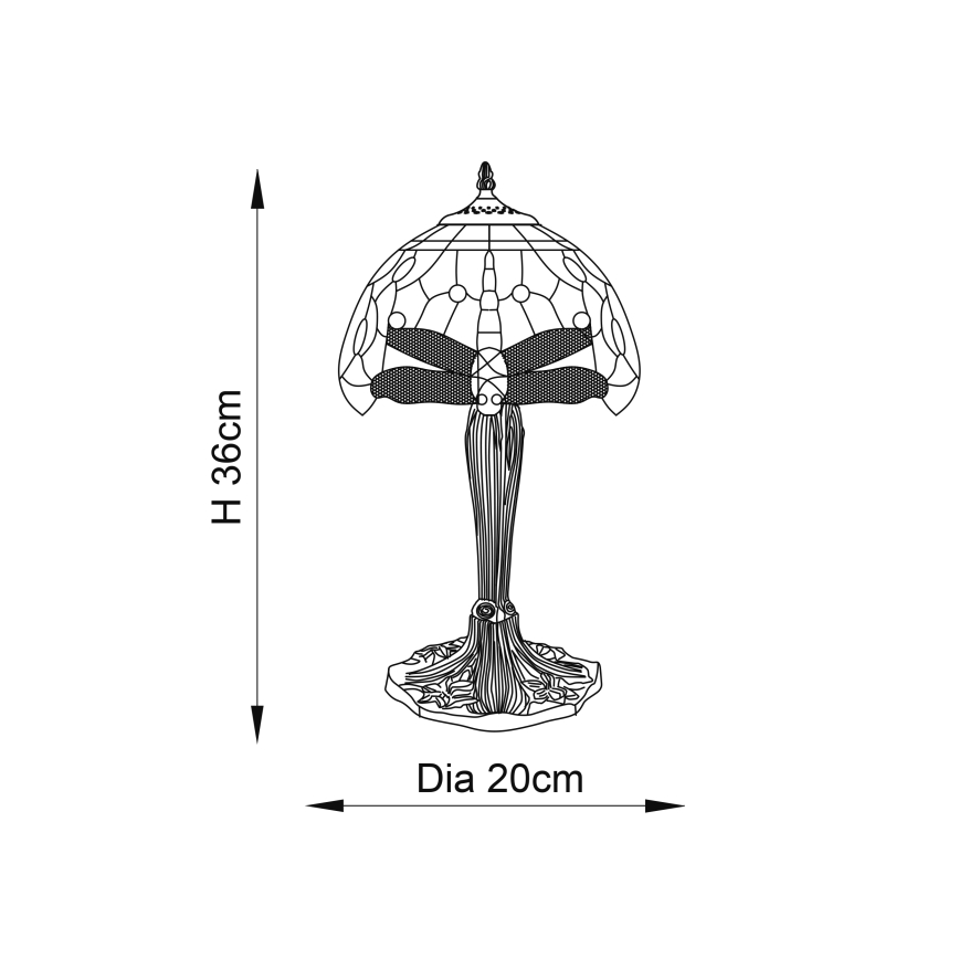 Endon 64091 - Lampe de table LIBELLULE 1xE14/40W/230V d. 20 cm