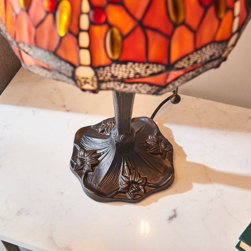 Endon 64092 - Tafellamp Tiffany DRAGONFLY 2xE27/60W/230V Ø 30 cm