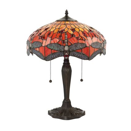 Endon 64093 - Tafellamp Tiffany DRAGONFLY 2xE27/60W/230V Ø 41 cm