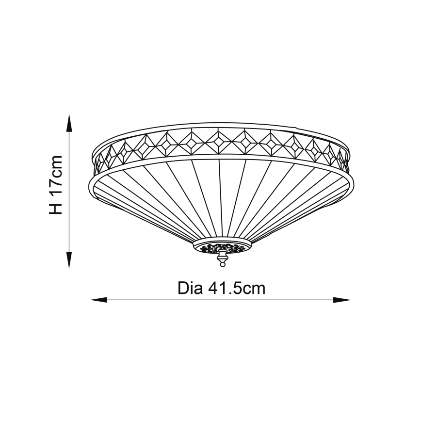 Endon 64145 - Plafondlamp FARGO 2xE27/60W/230V diameter 41,5 cm