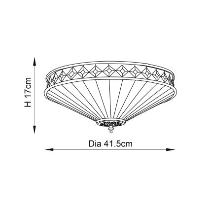 Endon 64145 - Plafondlamp Tiffany FARGO 2xE27/60W/230V Ø 41,5 cm