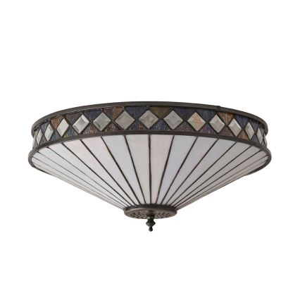 Endon 64145 - Plafonnier Tiffany FARGO 2xE27/60W/230V Ø 41,5 cm