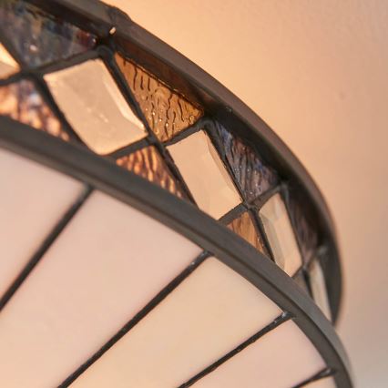 Endon 64145 - Plafonnier Tiffany FARGO 2xE27/60W/230V Ø 41,5 cm