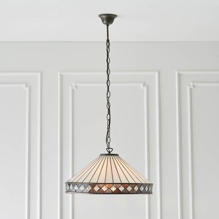 Endon 64147 - Kroonluchter aan ketting Tiffany FARGO 1xE27/60W/230V Ø 50 cm