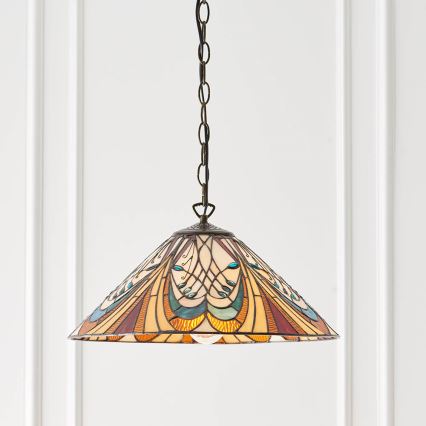 Endon 64162 - Kroonluchter met ketting Tiffany HECTOR 1xE27/60W/230V Ø 40 cm