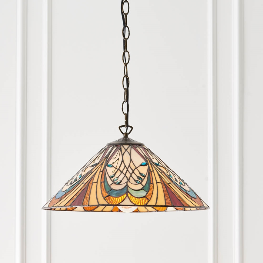 Endon 64162 - Lustre suspendu sur chaîne Tiffany HECTOR 1xE27/60W/230V Ø 40 cm