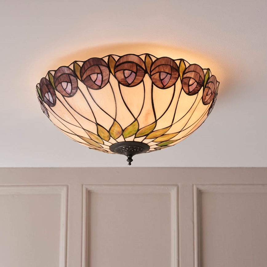 Endon 64173 - Plafonnier HUTCHINSON 2xE27/60W/230V d. 50 cm