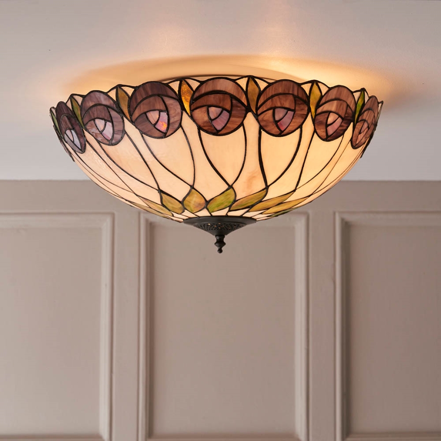 Endon 64173 - Plafonnier HUTCHINSON 2xE27/60W/230V d. 50 cm
