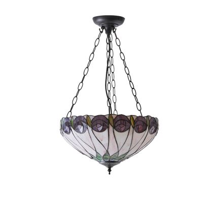 Endon 64175 - Kroonluchter aan ketting Tiffany HUTCHINSON 3xE27/60W/230V Ø 40 cm
