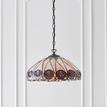 Endon 64176 - Hanglamp aan ketting Tiffany HUTCHINSON 1xE27/60W/230V Ø 40 cm