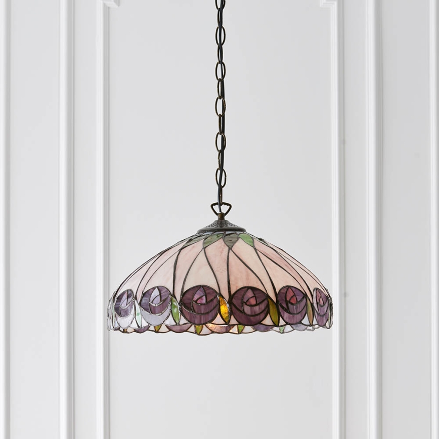 Endon 64176 - Hanglamp aan ketting Tiffany HUTCHINSON 1xE27/60W/230V Ø 40 cm
