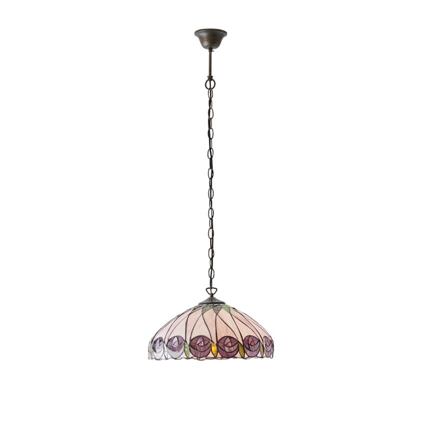Endon 64176 - Suspension sur chaîne Tiffany HUTCHINSON 1x E27, max. 60 W, 230 V, Ø 40 cm
