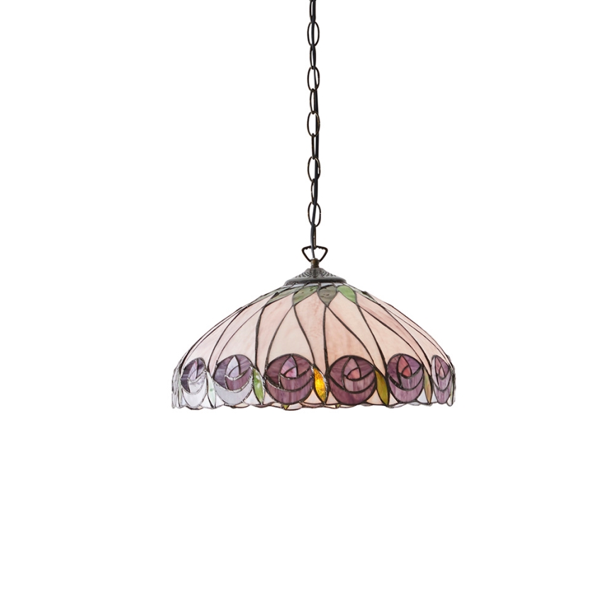 Endon 64176 - Suspension sur chaîne Tiffany HUTCHINSON 1x E27, max. 60 W, 230 V, Ø 40 cm