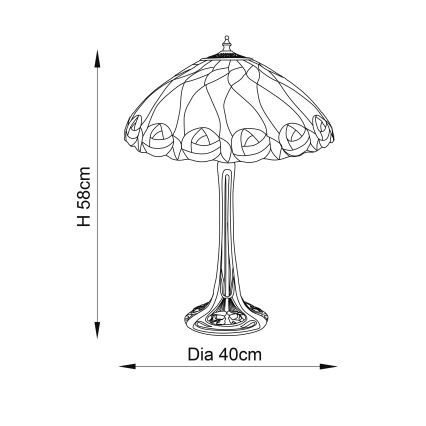 Endon 64177 - Lampe de table Tiffany HUTCHINSON 1xE27/60W/230V Ø 40 cm